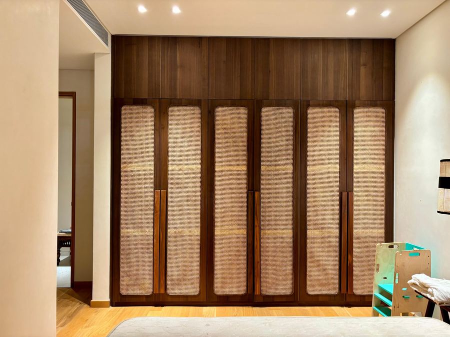 Cane & Walnut Wardrobe — Casa Novo Interiors