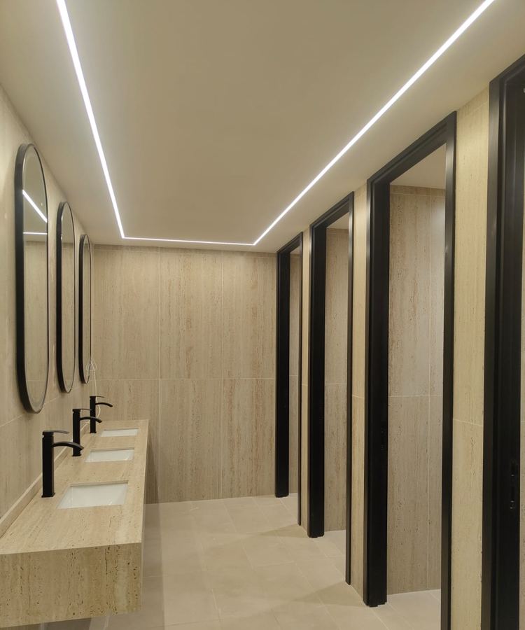 Washroom, Travertine — Casa Novo Interiors