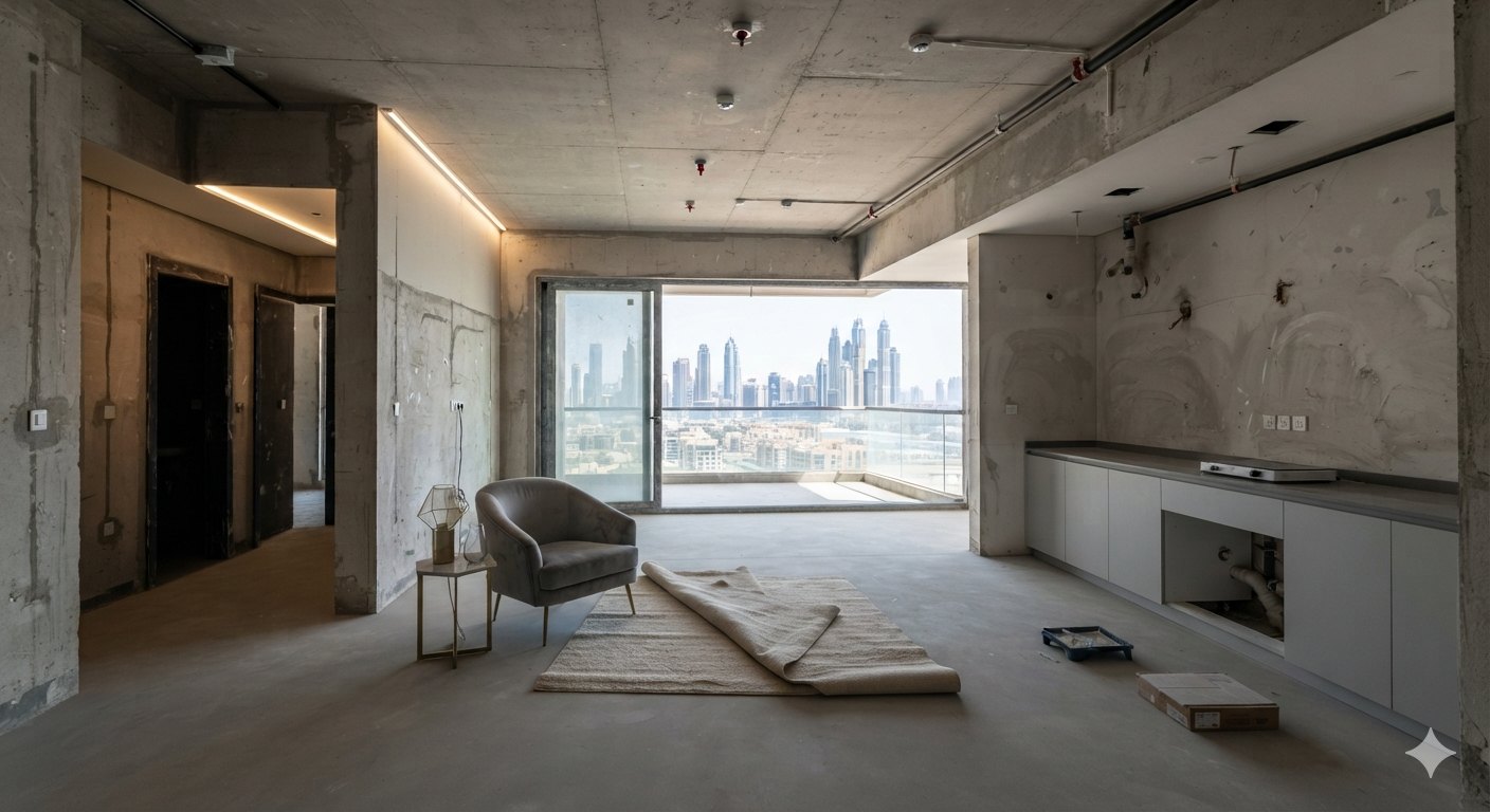 Second fix — substrates, cabinetry carcasses and services